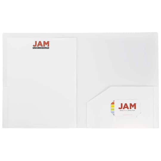 JAM Paper Heavy Duty Plastic 2-Pocket Folders